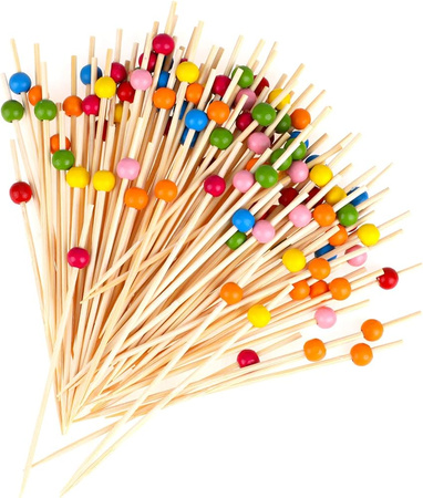 WYKAŁACZKI DREWNIANE BANKIETOWE KULKA MIX KOLOR 12CM 100SZT