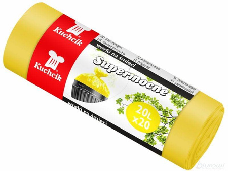 WORKI NA ŚMIECI ŻÓŁTE 20L a20szt