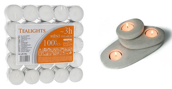 PODGRZEWACZE TEALIGHT ŚWIECZKI BIAŁE 100 SZT. 3h