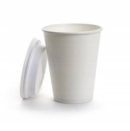 Wieczko do kubka papierowego BIAŁE 200/250ml FI80 KAWA a100szt1