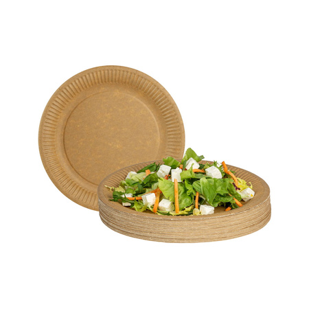 TALERZYKI PAPIEROWE JEDNORAZOWE KRAFT 23 cm 100szt