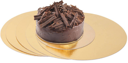 PODKŁAD POD TORT OKRĄGŁY GŁADKI ZŁOTO-CZARNY fi20cm a1szt