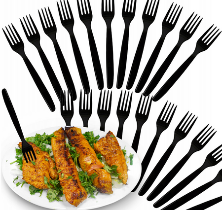 WIDELCE CZARNE WIELORAZOWE MOCNE PLASTIKOWE 50SZT