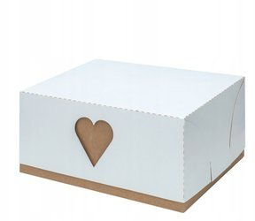 PUDEŁKO NA CIASTO 19x14x9CM wzór PS50 SERCE a10szt