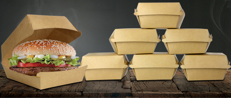 PUDEŁKO HAMBURGER EKO KRAFT 150x150x90mm a100szt