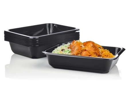 POJEMNIKI CZARNE DO ZGRZEWU NIEDZIELONE 650ML 187/137/36 640SZT