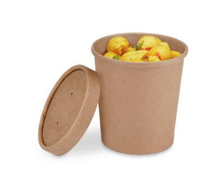 MISKA 50szt + WIECZKO 50szt PAP. KRAFT/BIAŁE - ZUPA 500ml 115MM