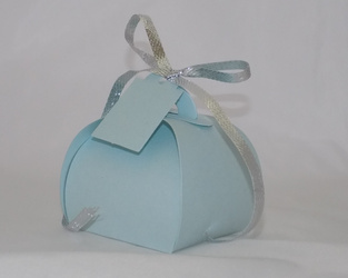 Pudełka na upominek prezent małe niebieskie składane ze wstążką 10sztuk