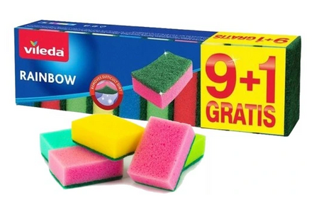 ZESTAW VILEDA ŚCIERKI ACTIFIBRE SOFT+ŚCIERKI LIGHT&SOFT+GĄBKI 9+1