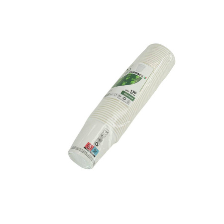 KUBEK PAPIEROWY EKO DO KAWY BIAŁY 250ml a50szt