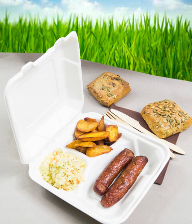 CHINET POJEMNIK OBIADOWY TRÓJDZIELNY Z TRZCINY CUKROWEJ 235/227/9 1600ML