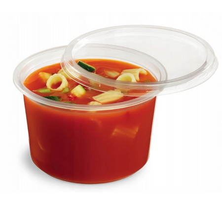 WIECZKA PRZEŹROCZYSTE DO POJEMNIKÓW PP 250/350/500/750/1000 ml a50szt + Pojemnik na zupę Miska garmażeryjna PP okrągła 500ml a50szt