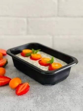 Pojemnik obiadowy, cateringowy do zgrzewu 227x178x60mm, czarny 1750ml, niedzielony, gładki op. 40 sztuk