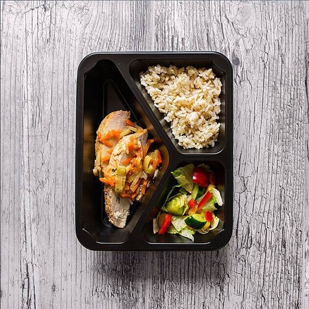 POJEMNIK CATERINGOWY DO ZGRZEWU TRÓJDZIELNY 227x178x50MM 1300ML 50 SZT