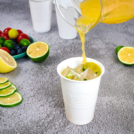 KUBEK PLASTIKOWY JEDNORAZOWY BIAŁY 200ML a100szt