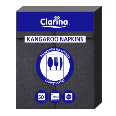 Serwetki gastronomiczne CLARINA kangurek czarny 32x38cm 50szt