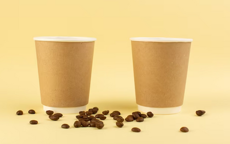 KUBEK PAPIEROWY DWUWARSTWOWY DO KAWY KRAFT/BIAŁY 250ML 25SZT