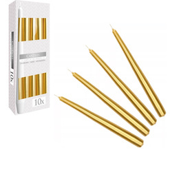 ŚWIECA STOŻKOWA ŚWIECZKA STOŁOWA ZŁOTY METALIK a10