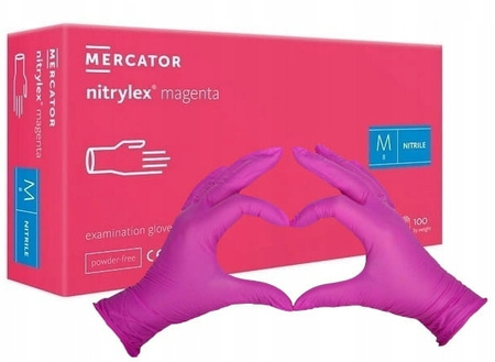 RĘKAWICZKI NITRYLOWE MERCATOR RÓŻOWE M 100 SZT