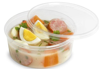 POJEMNIKI okrągłe + wieczko 250ml pojemnik 50szt MIĘKKI