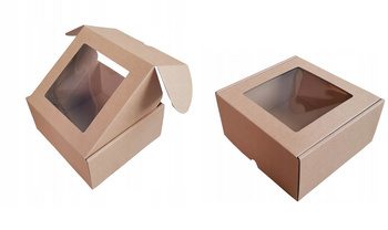 PUDEŁKO KARTON CUKIERNICZY Z OKIENKIEM 26x19x5cm a100szt