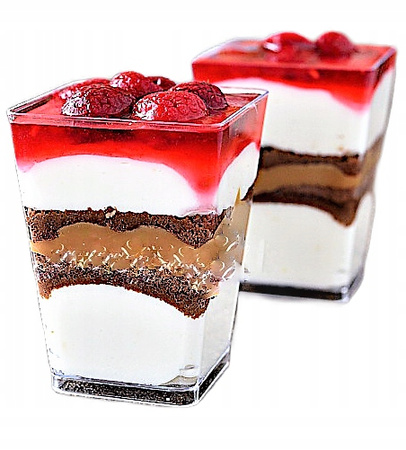 Pojemniki plastikowe do deserów FINGER FOOD SPACE4 kateringowe 200ml 24 szt