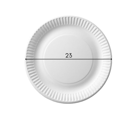 TALERZYKI PAPIEROWE JEDNORAZOWE BIAŁE 23cm 50szt