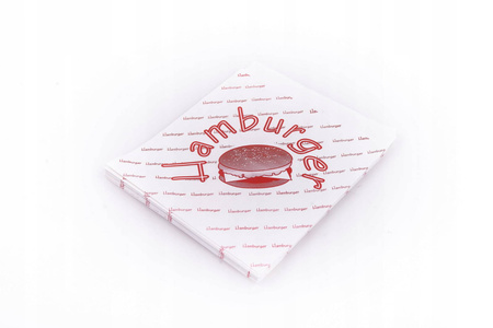 TOREBKA PAPIEROWA +PE HAMBURGER 17x16CM 250SZT CZERWONY NAPIS HAMBURGER