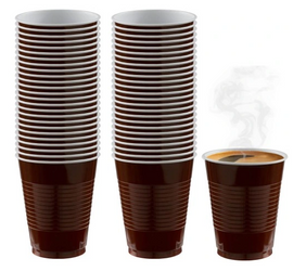 KUBEK PLASTIKOWY JEDNORAZOWY BRĄZ 200ML a100szt