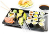 Pojemnik tacka do sushi czarna 185x130x40mm a50szt