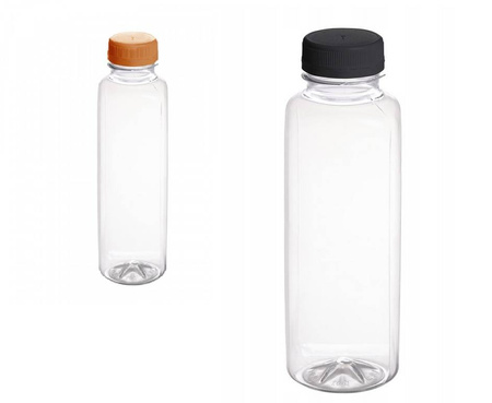 BUTELKI KWADRATOWE PLASTIKOWE 250 ML Z NAKRĘTKĄ 10SZT