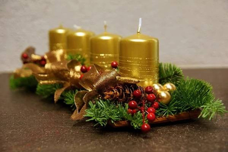 ŚWIECA pieńkowa WOTYWNA złoty metalic ŚWIECZKA x4