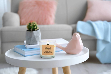 Świeca eko z drewnianym knotem ŚCIĘTA RÓŻA 300G