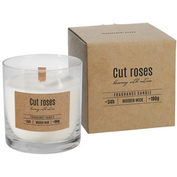 Świeca eko z drewnianym knotem ŚCIĘTE RÓŻE 190G