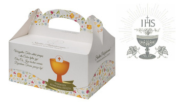 PUDEŁKO NA CIASTO 19x14x9CM wzór PS19 KOMUNIA a10szt