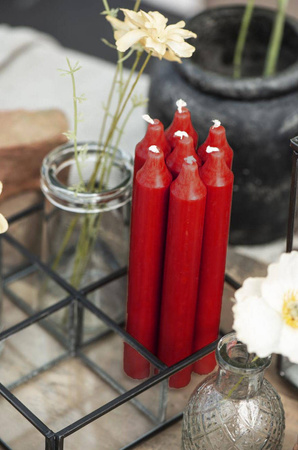 ŚWIECA STOŻKOWA ŚWIECZKA STOŁOWA Czerwona a10