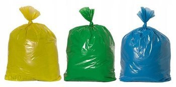 WORKI NA ŚMIECI ZESTAW ŻÓŁTE ZIELONE NIEBIESKIE 35L a150szt