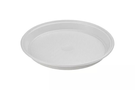 TALERZ PLASTIKOWY OKRĄGŁY BIAŁY O ŚREDNICY 22CM 100 SZT