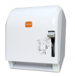 DOZOWNIK PODAJNIK PÓŁAUTOMATYCZNY ŁOKCIOWY BIAŁY DO RĘCZNIKÓW W ROLI PERFECTO