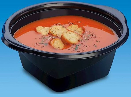 Pojemniki do zgrzewu miska na zupę flaczarka CZARNA 500ml 50 szt