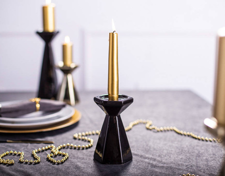 ŚWIECA STOŻKOWA ŚWIECZKA STOŁOWA ZŁOTY METALIK a10