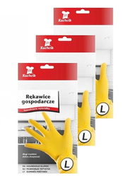 RĘKAWICE RĘKAWICZKI GUMOWE GOSPODARCZE L ZEST.3szt