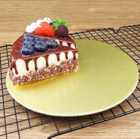 PODKŁAD POD TORT OKRĄGŁY GŁADKI ZŁOTO-CZARNY fi30cm a1szt