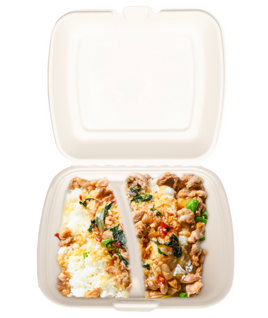 MENU BOX OPAKOWANIE OBIADOWE Z TRZCINY 2 DZIELNE 230X205X70 1200ML A50