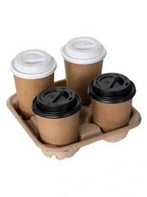 PODSTAWKA NA 4 KUBKI PULPA PAPIEROWA 10SZT