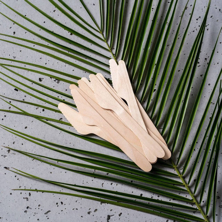 NOŻE DREWNIANE JEDNORAZOWE 16,5CM a100szt