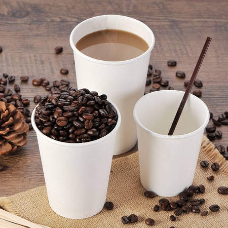 KUBEK DO KAWY PAPIEROWY BIAŁY 180ML 100SZT