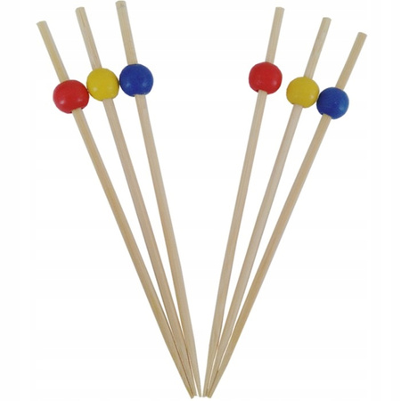 WYKAŁACZKI DREWNIANE BANKIETOWE KULKA MIX KOLOR 12CM 100SZT