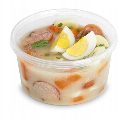 WIECZKA PRZEŹROCZYSTE DO POJEMNIKÓW PP 250/350/500/750/1000 ml a50szt + Pojemnik na zupę Miska garmażeryjna PP okrągła 500ml a50szt