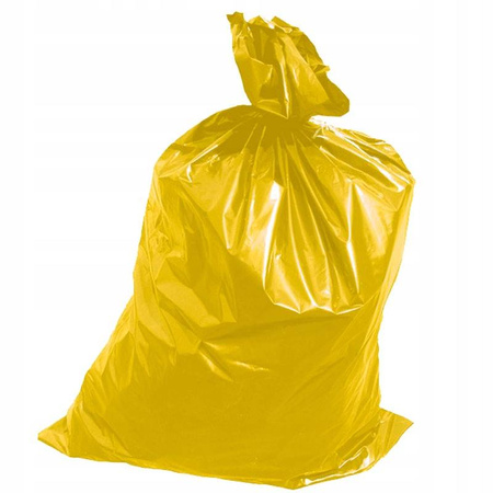 WORKI NA ŚMIECI ŻÓŁTE 60L a50szt